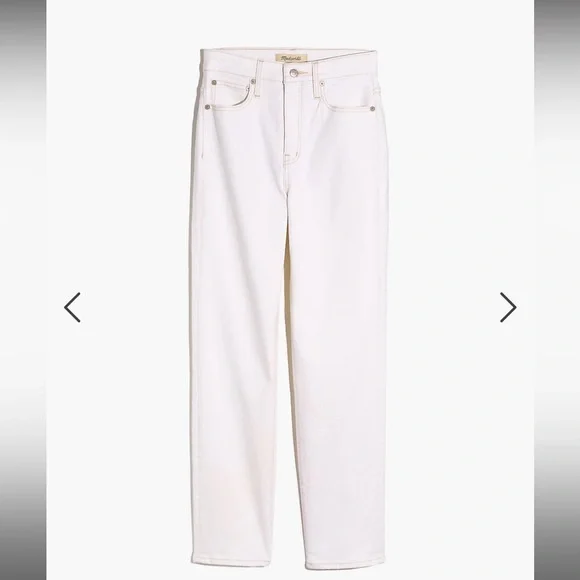NWOT Madewell Classic Straight Leg Jean Petite Cropped Tile White Sz 23P - Picture 2 of 15